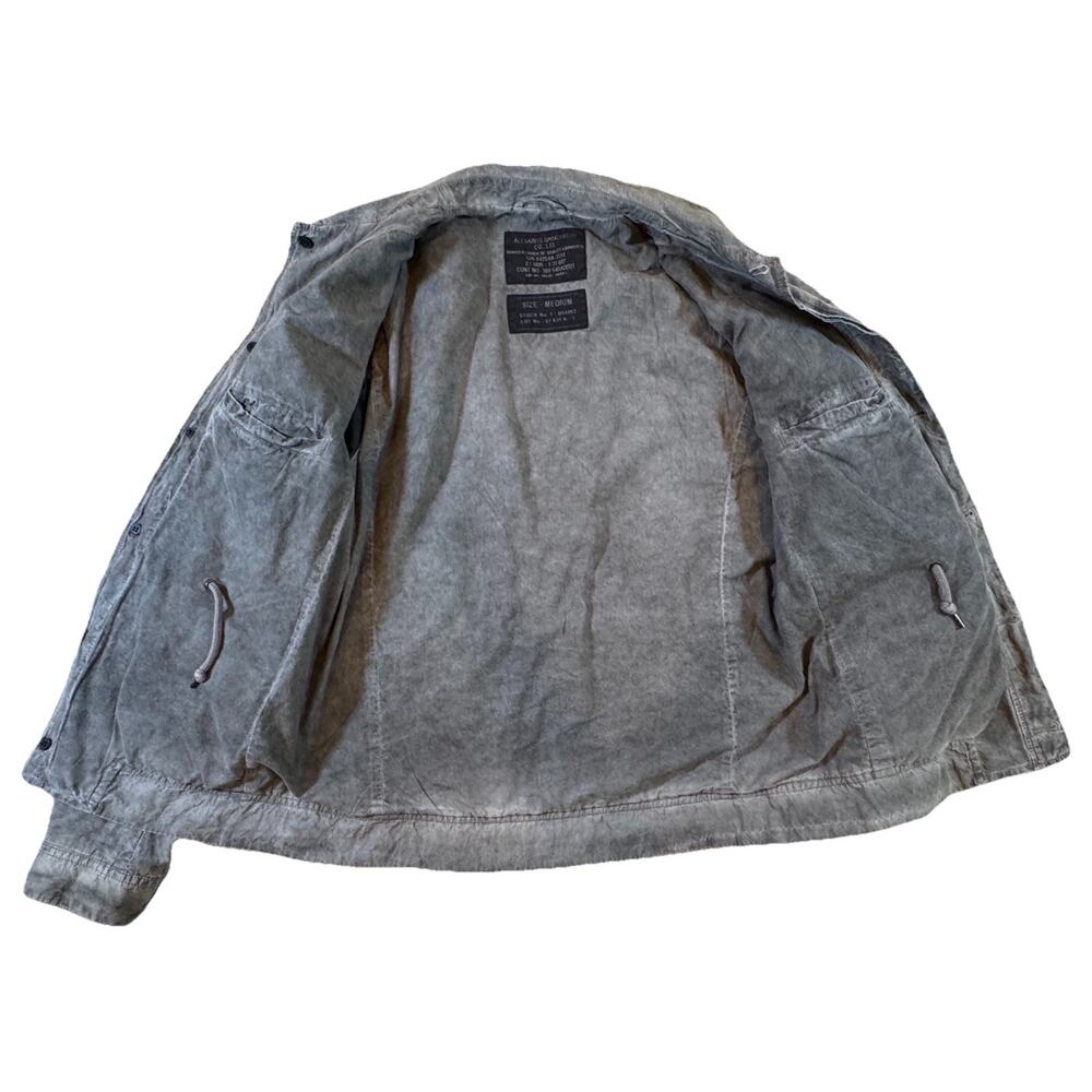 AllSaints Spitalfields Mens Gray Military Field Jacket Drawstring Waist size M - Picture 3 of 15